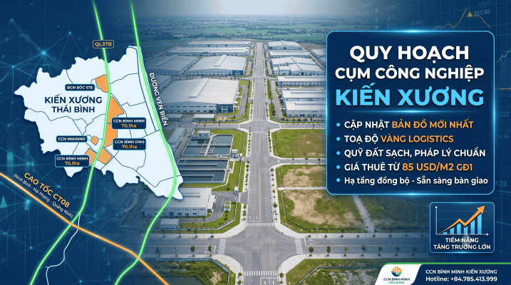 Bản đồ quy hoạch cụm công nghiệp Kiến Xương mới nhất đón đầu cao tốc