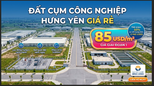 đất cụm công nghiệp hưng yên giá rẻ