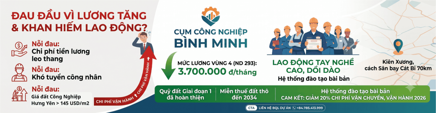 giá đất cum công nghiệp bình minh kiến xương chỉ 85 usd/m2