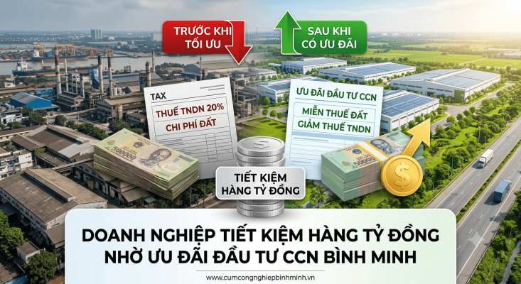 Chính sách ưu đãi đầu tư cụm công nghiệp Bình Minh giúp doanh nghiệp tiết kiệm thuế
